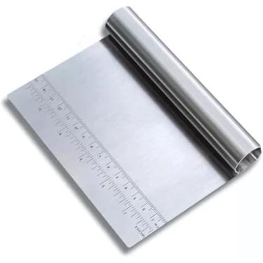 Imagem de Espátula De Corte Prática Para Confeitar Cortar Organizar Dividir Massas Com Régua Medidora Produto Leve e de Fácil Manuseio De Inox FONSES