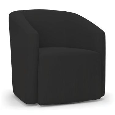 Imagem de Poltrona Stella Max Veludo Preto Base Giratória - D'rossi