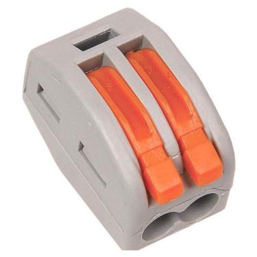 Imagem de 10 Conector Rápido Wago Emenda 2 Fios Solda S/ Parafuso - Embralumi