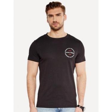 Imagem de Camiseta Tommy Hilfiger Masculina Columbus Roundle Logo Preta-Masculino