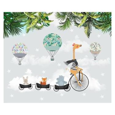 Imagem de Papel de Parede Adesivo Infantil Safari Bicicleta Quarto Criança - 656