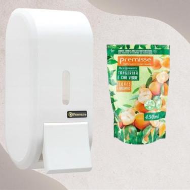 Imagem de Saboneteira Premisse Branca + Sabonete 450 Ml, Tangerina e Chá-Verde