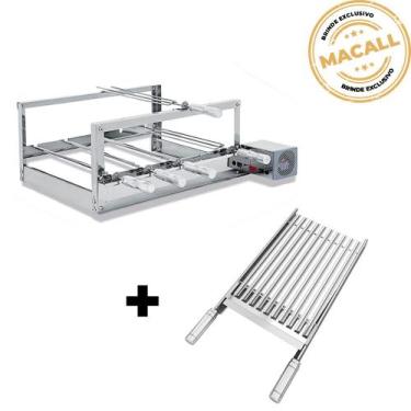 Imagem de Churrasqueira Giratória Inox 5 Espetos 2 Andares The Grill + Grelha Ar