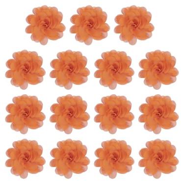 Imagem de YELARXI Flores de chiffon, apliques de tecido de costura, apliques de flores de chiffon - adequado para (mulheres/artesanato faça você mesmo/tiaras/acessórios de cabelo/casamento/festa/corsage) pacote