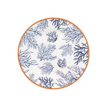 Imagem de Prato De Sobremesa Copa E Cia Aquarelle Em Cerâmica Náutico Coral