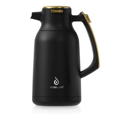 Imagem de Garrafa térmica de café IDEUS 2L em aço inoxidável preto dourado