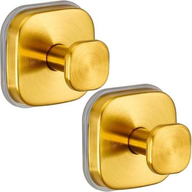 Imagem de Gancho de grinalda com ventosa, ganchos de ventosa pendurados 6,8 kg, suporte de guirlanda com ventosa à prova d'água para janelas (2, dourado)