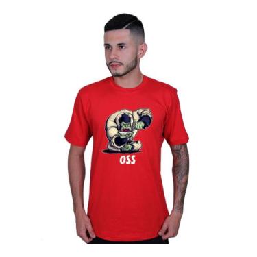 Imagem de Camiseta Unissex Tradicional Luta Jiu Jitsu Oss Gorila - Lafre, Vermel