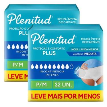 Imagem de Kit 2 Roupa Íntima Plenitud Protect Plus Unissex Tamanho P/M 32 Unidad