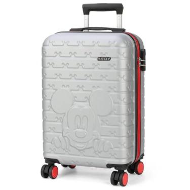 Imagem de Mala de Bordo 10Kg Mickey Mouse Prata Rodas 360 Luxcel