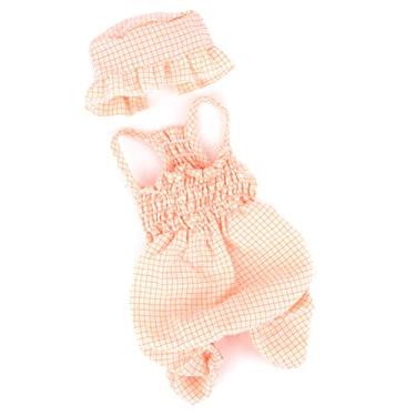 Imagem de PAIDEFUL Pijama de cachorro com pés adorável pijama xadrez para cães pequenos gatos fofos meninas macacão camisa babador com boné pet filhote chihuahua roupas para dormir primavera verão roupa de