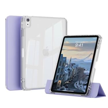 Imagem de KVTVOU Capa para iPad (A16) 11ª/10ª geração (11/10,9 polegadas, 2025/2022) com suporte para lápis, capa inteligente deslizante removível 2 em 1 traseira transparente e despertar/hibernar automática e