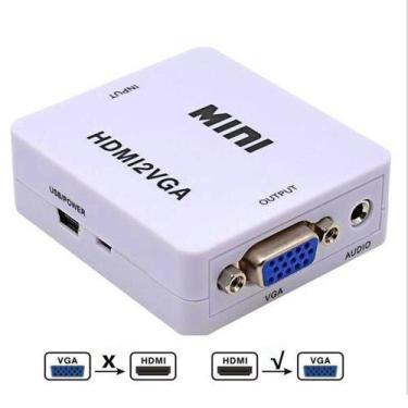 Imagem de Adaptador Conversor HDMI Para VGA Transmite Áudio E Vídeo - FMSP