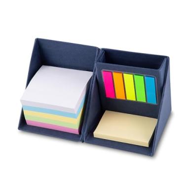 Imagem de Bloco de Notas Mini Cubo Reciclado com Sticky Notes Coloridos e Porta Caneta