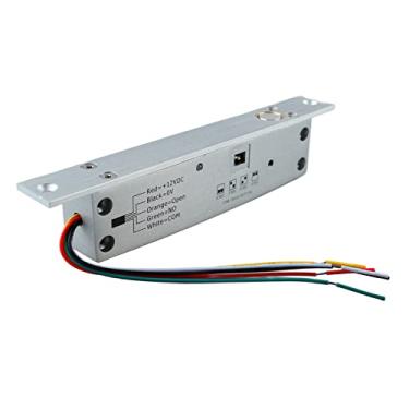 Imagem de Pissente Tranca Elétrica de Ferrolho Morto 12V DC 5 Fios Aço Inoxidável Estreito Ferrolho Com Atraso Ajustável 0-3-6-9s Display LED para Controle de Acesso Em Portas (Desbloqueio de energia)