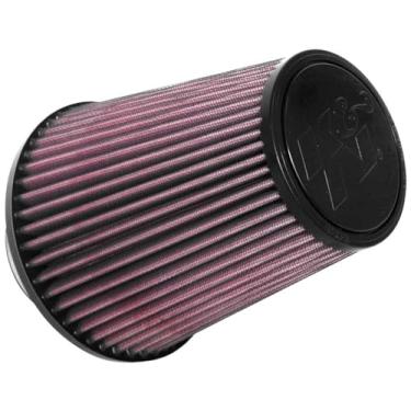 Imagem de K&N Filtro de ar de fixação universal vitalício original de alto fluxo: alto desempenho, premium, lavável: diâmetro da flange: 7,5 cm, altura do filtro: 16,75 pol, comprimento da flange: 4,75 pol