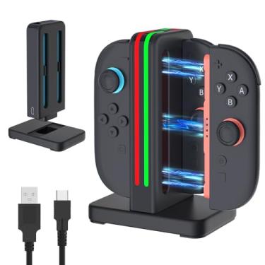 Imagem de Switch 2 Joycon Charger 4 em 1 Switch 2 Dock de carregamento apenas para Nintendo Switch2 Joycon Controller, portátil e destacável
