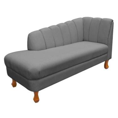 Imagem de Divã Isis Linho Pés Retrô Castanho D'Rossi - DRossi, A26 Grafite