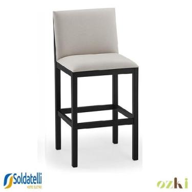 Imagem de Banqueta Nina Madeira Preta com Opções de Tecido e Corda - Ozki, Polié