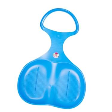 Imagem de Colaxi Prancha de trenó de neve para crianças, trenó de descida de 15 polegadas x 22 polegadas x 6 com alça, tobogã para brincar com crianças, de inverno, Azul Claro