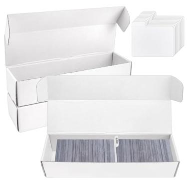 Imagem de VOKOY Trading Card Storage Box with Dividers, 3 Pack • 820 Count Bulk Card Collection Case, Corrugated Cardboard Storage Box for Sports, TCG/Magic/Mtg Cards (Horizontal Length 14.5 Inch)