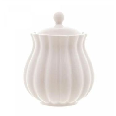 Imagem de Açucareiro de Porcelana Pétala Branco Matt 10,5cm x 8,5cm - Wolff