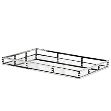 Imagem de Bandeja retangular em aco inox com espelho L56xP36xA5cm-CINZA - Fracalanza- Full Fit
