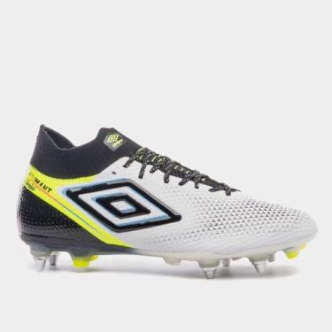 Imagem de Chuteira Campo Umbro Adamant Top Speed Pro Sg Unissex, Branco, Preto, 