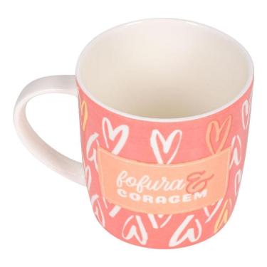 Imagem de Caneca Ceramica 400Ml Cores E Amores Fofura E Coragem Uatt