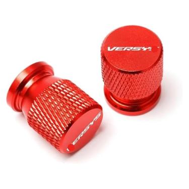 Imagem de 2 peças tampas de válvula de pneu de roda acessórios de motocicleta compatíveis com VE&RSYS 650 1000 Versys-X 300 (vermelho)