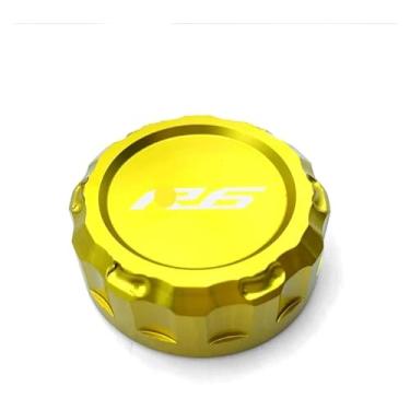 Imagem de Acessórios de motocicleta Tampa do reservatório de fluido da embreagem do freio traseiro compatível com Y&AMAHA YZFR6 YZF-R6 YZF R6 2010-2023 2022 2021 2020 2019 (ouro)