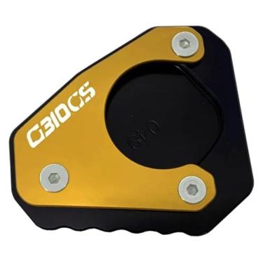 Imagem de BYYINGSUS Compatível com G310GS G 310GS G 310 GS 2017 2018 Placa de extensão de suporte lateral para motocicleta almofada de ampliação do pé (ouro)