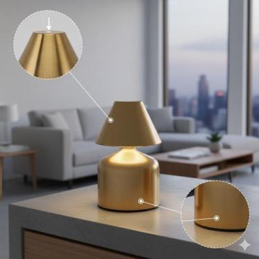 Imagem de Mini Luminária de Mesa relaxamento ou luz ambiente decoração Bronze, p