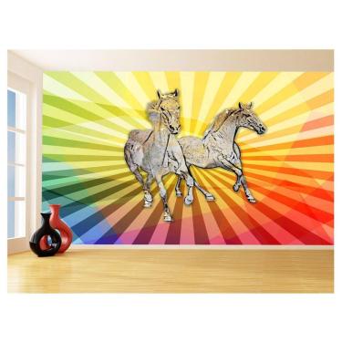 Imagem de Papel De Parede Animais Pop Art Cavalos Cores 3,5M Pxa356