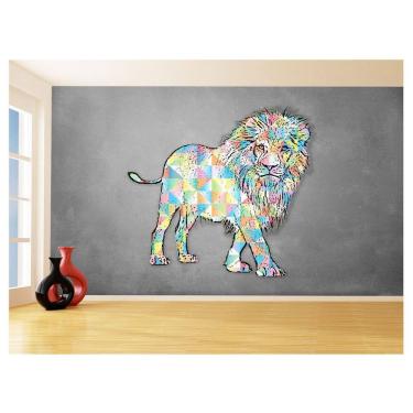 Imagem de Papel De Parede Animais Pop Art Leão Rei Selva 3,5M Pxa48
