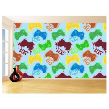 Imagem de Papel De Parede 3D Infantil Controle Game Jogo 3,5M Azs292