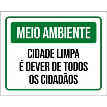 Imagem de Placa Meio Ambiente Cidade Limpa É Dever De Todos 36X46