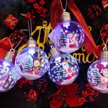 Imagem de Kit 2 Bolas De Natal Com Led Efeito Globo De Neve Decoração - MEGALU D