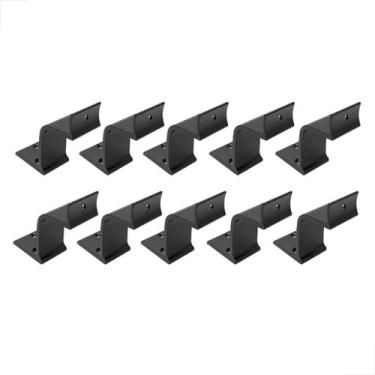 Imagem de Suporte Corrimão Escada p Fixação Parede Alumínio Preto 10Un - Fast Vi