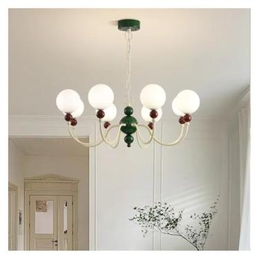 Imagem de Lustre de vidro creme Wind, moderno, com lâmpada de vidro, pendente, para quarto, sala de estar, cozinha, sala de estudo, lâmpadas de lustre