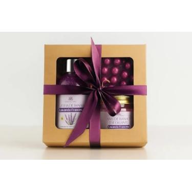 Imagem de Kit Spa Banho Premium Floral 3 peças Geleia de Banho, Sabonete Massageador e Sais Esfoliantes