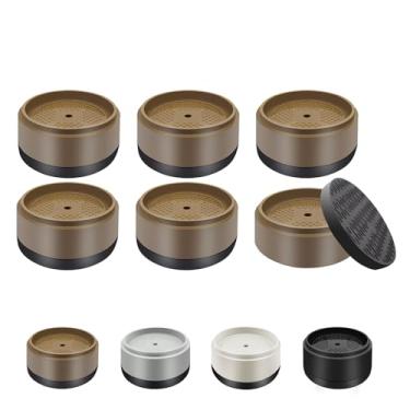 Imagem de Elevadores de cama para móveis, resistentes, 2,5 cm, 5 cm, 7,6 cm, 10 cm, elevadores de cama ajustáveis redondos para pernas de mesa, sofá, poltrona, geladeira, máquina de lavar (2,5 cm, marrom