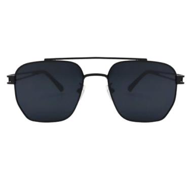 Imagem de Óculos de Sol Aviador Clássico Premium Geométrico Retrô Metal UV400 Unisex Feminino Masculino - Modelo Texas - Cacife Brand (Preto)