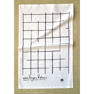 Imagem de Pano de Prato para Copa e Cozinha - Somos Longas Histórias, da Coleção Trio Sereno, 100% Algodão, Tamanho G, Alto Poder de Absorção, Ideal para Enxugar Louças, Panelas e Utensílios.