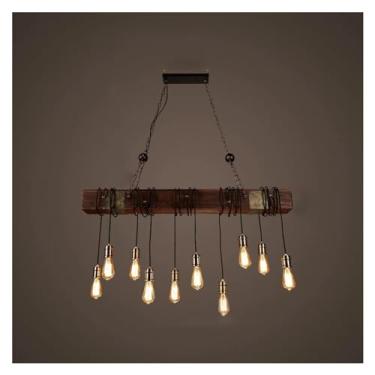 Imagem de Retro Wood E27 LED Lâmpada de teto Lustre industrial antigo Iluminação de bar Luminária pendente Luzes pendentes, Luzes pendentes modernas