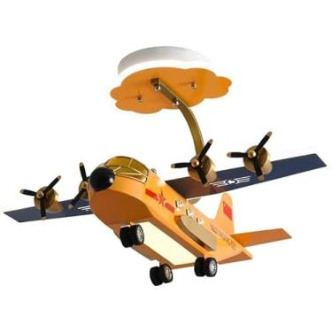 Imagem de Lustre de teto para quarto infantil, luminária pendente semi-embutida, com controle remoto, regulável, LED, luminária moderna, avião, lustre para quarto de meninos e meninas, berçário infant