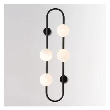 Imagem de Luminária de parede LED nórdica, moderna, de bola de vidro, luminária de cabeceira, iluminação de quarto, sala de estar de luxo, designer, corredor, decoração, luz de parede