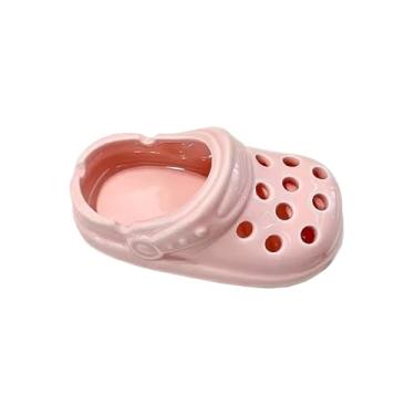 Imagem de Cinzeiro de cerâmica cinzeiro em forma de sapato cinzeiro exterior interior decoração interior cinzeiro presentes para homens e mulheres cinzeiro exterior (rosa)