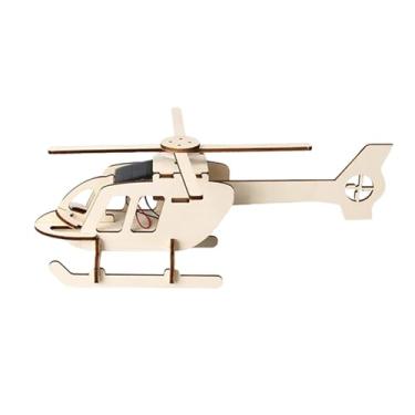 Imagem de KiBcsLic Kit de modelo de projeto científico de madeira, montagem faça você mesmo, helicóptero solar, brinquedo educacional, projeto de construção para