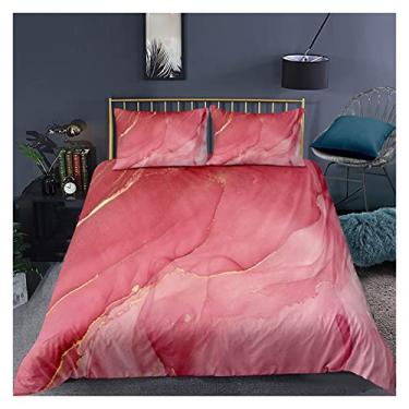 Imagem de Conjunto de cama tie dye colorido mármore adolescente roupa de cama aquarela pastel? Conjunto de cama infantil abstrato mármore 3 peças de colcha feminina brilhante capa de edredom casal (cor
